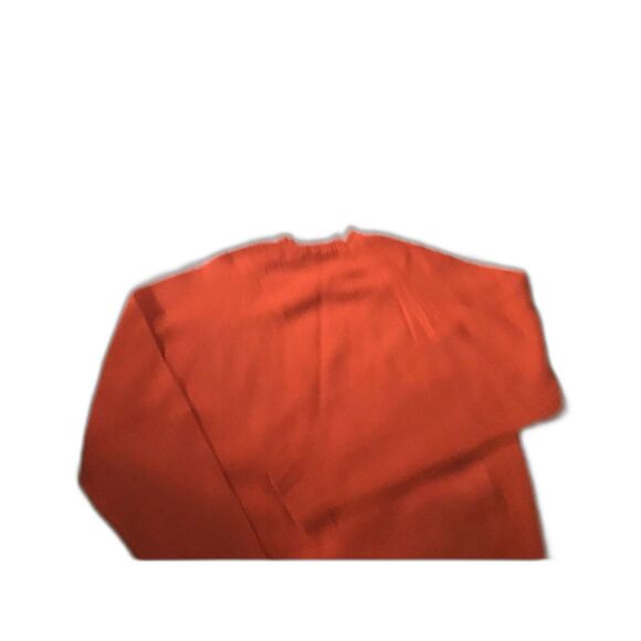 Izod Raglan Sweater Size S Long Sleeve Chunky Orange Cotton Blend Knit - Picture 5 of 7
